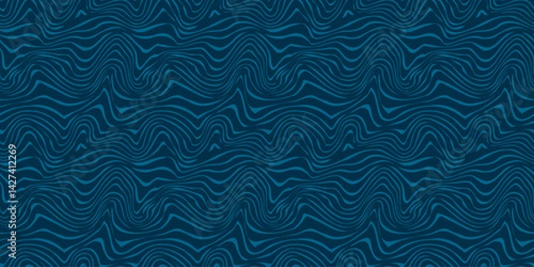 Fototapeta Wavy shapes background. Seamless pattern. Vector. なみなみパターン　シームレス