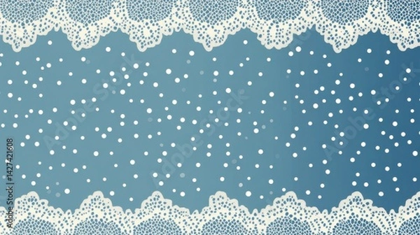 Fototapeta Elegant Snowflake Lace Design on a Blue Background for Decoration