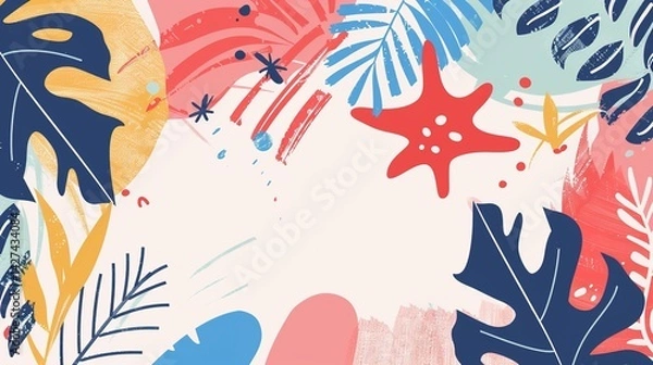 Fototapeta Flag Day Trendy Background: Where Flags Meet the Trend, Igniting the Spark of Classic Symbols and Avant - Garde Fashion