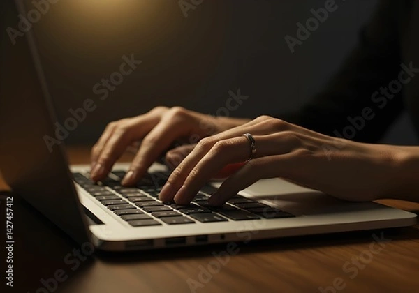 Fototapeta 自然光が差し込む室内でビジネスデータを分析する作業風景