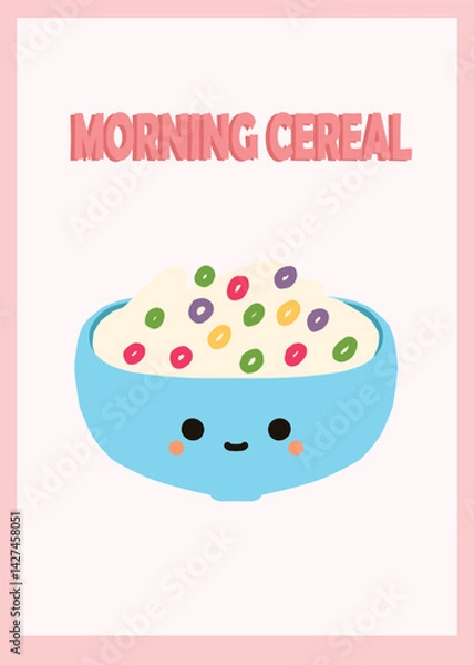 Obraz a morning cereal with milk card design