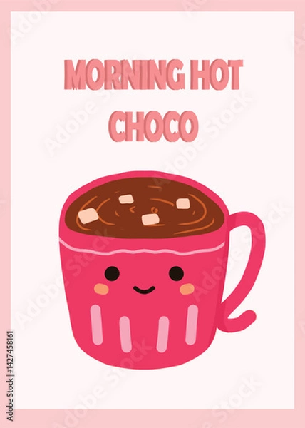 Obraz a hot choco card design