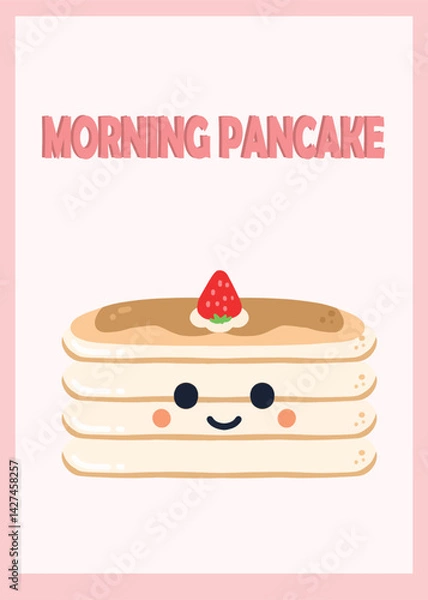 Obraz a pancake with strawberry designcard