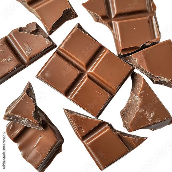 Obraz dark chocolate bar isolated on transparent background png