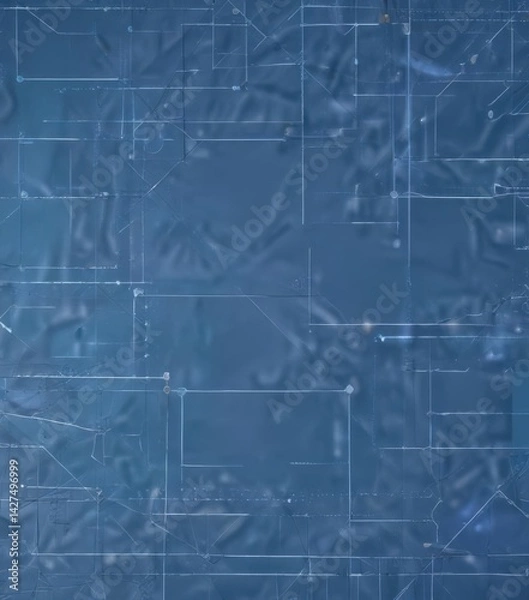 Obraz Abstract blueprint background, geometric shapes, technical lines, vibrant blue hues, blueprint, polygon, pattern