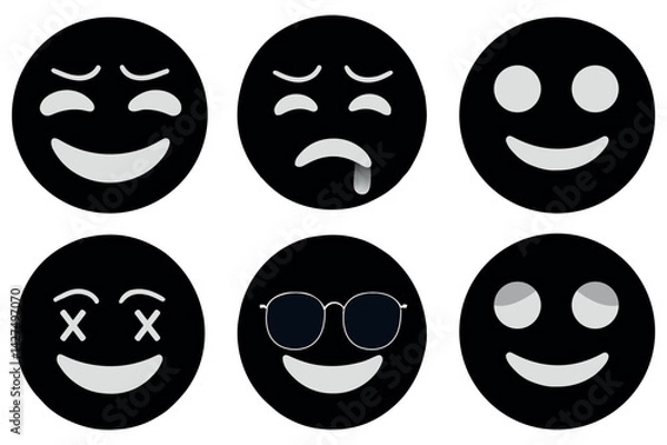 Fototapeta A complete set of vector-style emoji icons available in high quality for instant download.