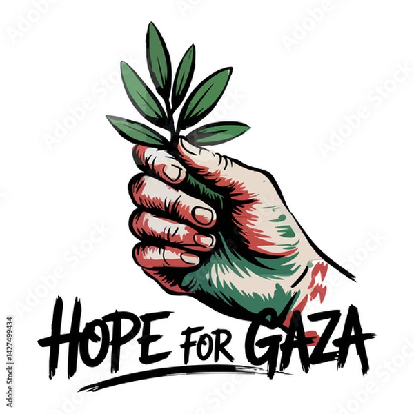 Obraz Expressive Olive Branch Peace Logo

