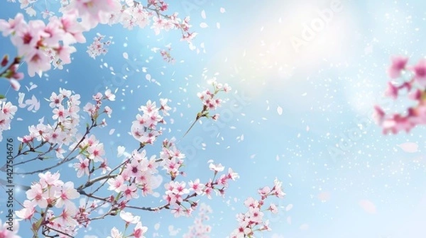 Fototapeta Spring Bank Holiday Natural Background: Spreading the Fresh, Cozy and Full - of - Vigor Scene of Spring Bank Holiday with Natural Phenomena