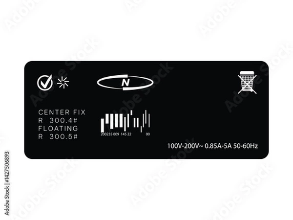 Fototapeta Label pack design. Vector graphic asset for streetwear design. Retro futuristic element in Y2K for apparel, clothing and poster design