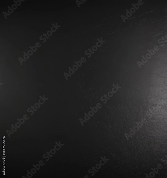 Fototapeta Sleek black leather, smooth texture, dark background ,  material,  glossy