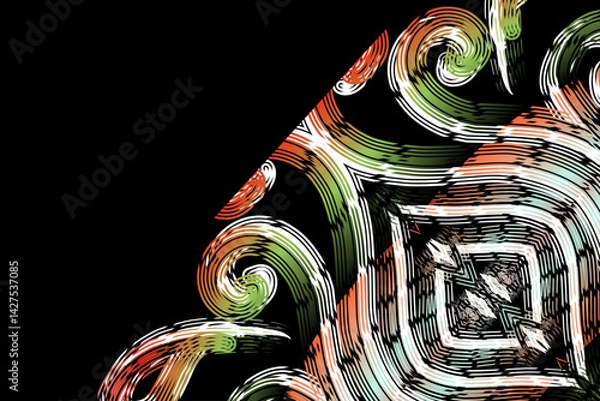 Obraz luxury traditional Indonesian Dayak batik design with aesthetic gradient background 