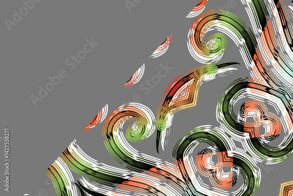 Obraz luxury traditional Indonesian Dayak batik design with aesthetic gradient background 