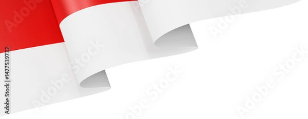 Obraz Indonesia Flag Ribbon Corner Border Illustration