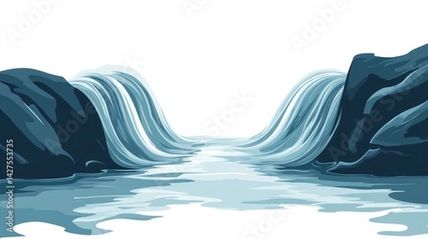 Fototapeta Waterfall cascading over rocks