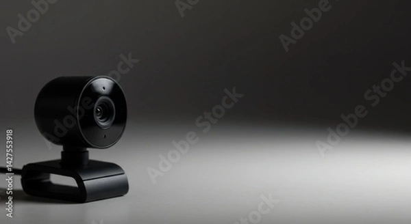 Fototapeta High-Definition Webcam Product Photography Studio Shot: Sleek Black Design for Modern Technology