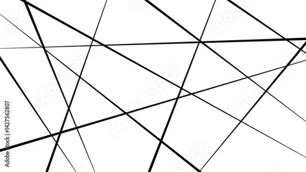 Fototapeta Random geometric line pattern on a transparent background. Random chaotic lines abstract geometric patterns of modern design.
