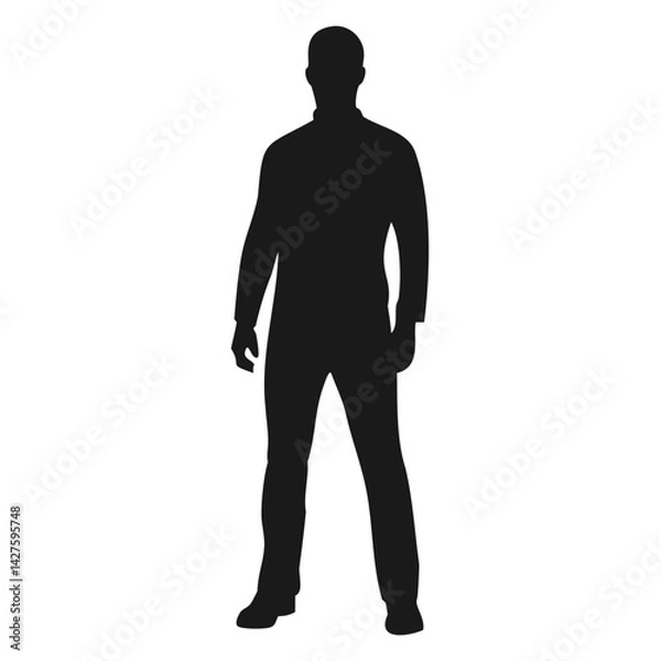 Obraz Standing Human Silhouette with Dynamic Arm Placement