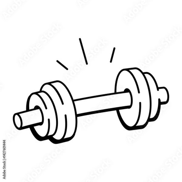 Fototapeta A sketchy style icon of barbell 
