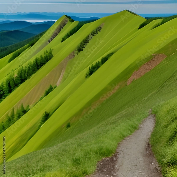 Obraz landscape with green hills