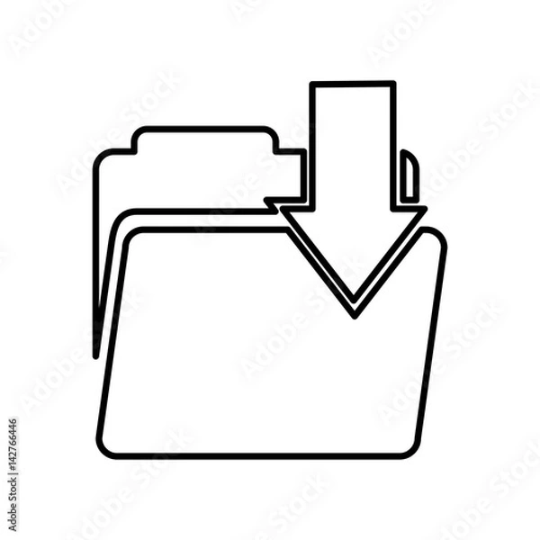 Obraz folder download isolated icon vector illustration design