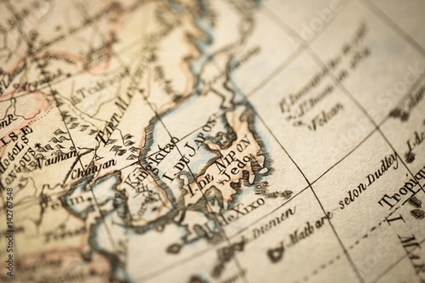 Fototapeta アンティークの古地図　日本