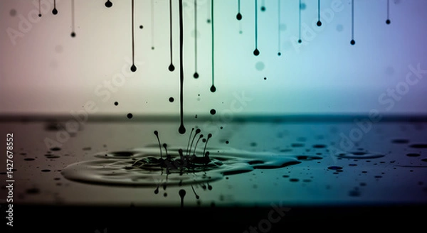 Fototapeta Ephemeral Liquid Formations: A Study in Motion and Fluid Dynamics