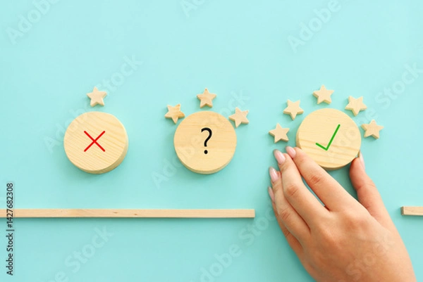 Fototapeta Concept image of five star rating. Idea of quality and customer satisfaction