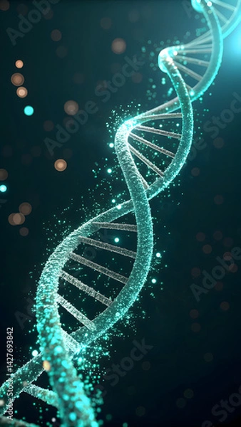 Obraz Glowing DNA Helix – Blueprint of Life