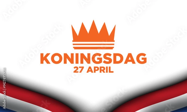 Obraz Koningsdag greeting card with flag of the Netherland.