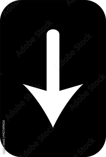 Obraz Rounded Filled Arrow down Icon