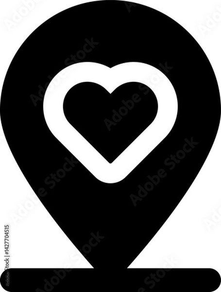 Obraz Rounded Filled Love pin Icon
