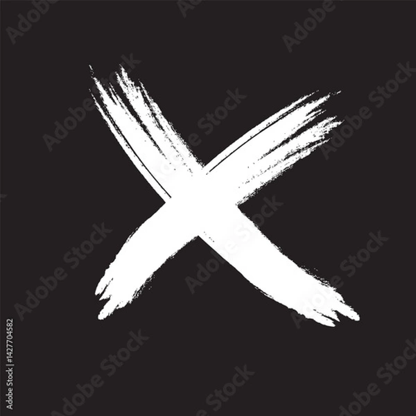 Fototapeta black and white vector illustration of an X