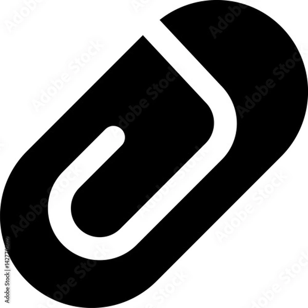 Obraz Rounded Filled Paperclip Icon