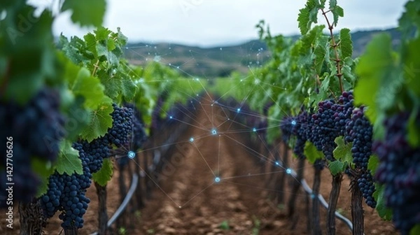 Fototapeta Smart Vineyard: Precision Agriculture and IoT in Wine Production