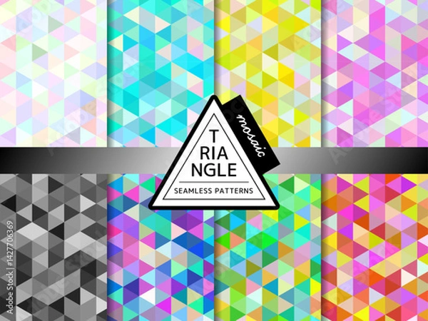 Fototapeta モザイクのシームレスパターンのセット 三角形