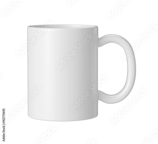 Fototapeta white ceramic mug on white background, 3D Rendering