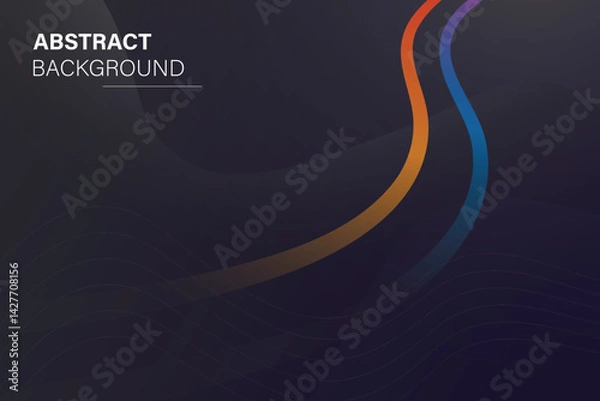 Obraz Quiet abstract wavy shapes background. Modern and simple dark backdrop.
