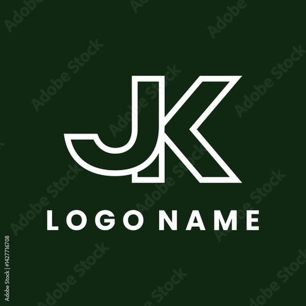 Fototapeta A Minimalist Logo With JK Letters Combined
