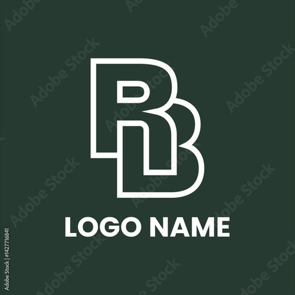 Fototapeta A Minimalist Logo With The Letters RB Combined