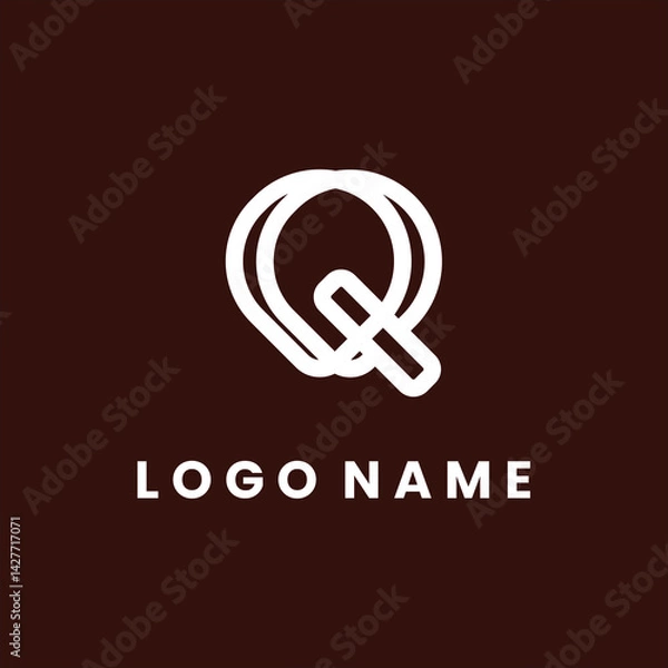 Fototapeta Minimalist Letter Q Logo with Balloon Design