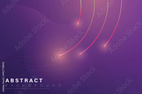Obraz Quiet digital technology background. light effect, Internet network connection, speed transfer data communication, cyber nano information. Modern Pink purple cyber light trails.