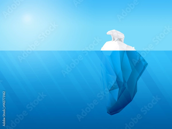 Obraz Polygonal bear on iceberg