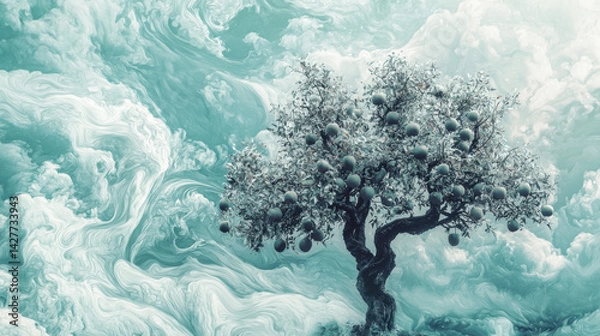 Obraz Surreal apple tree art nature