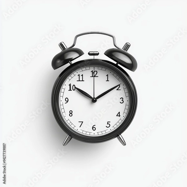 Fototapeta Vintage Black Alarm Clock - Simple and Stylish