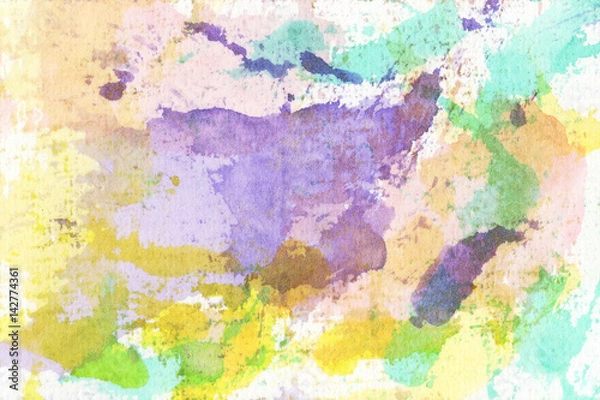 Fototapeta Abstract colorful hand draw watercolor background.