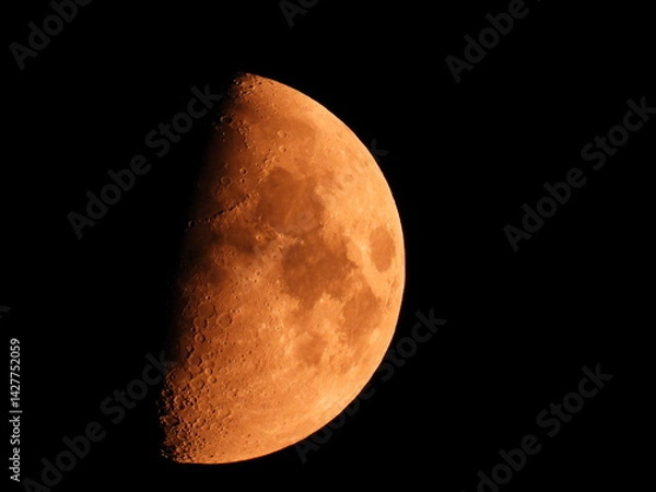 Fototapeta moon in the first quarter phase