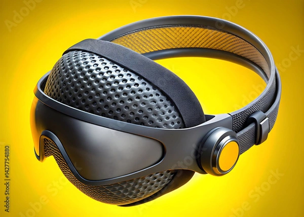 Fototapeta Wearable Synapse Amplifier Headband with AI Co-Processor – Futuristic Neurotech Device