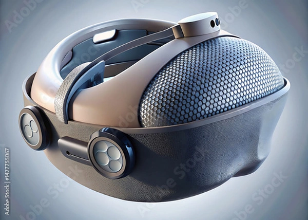 Fototapeta Wearable Synapse Amplifier Headband with AI Co-Processor – Futuristic Neurotech Device