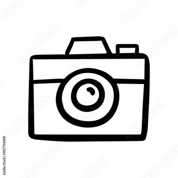 Obraz Camera doodle vector icon