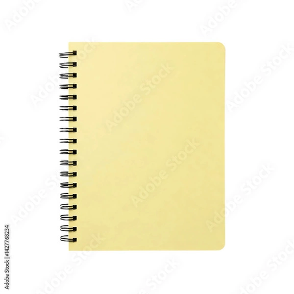 Fototapeta yellow spiral  notebook isolated on transparent background 